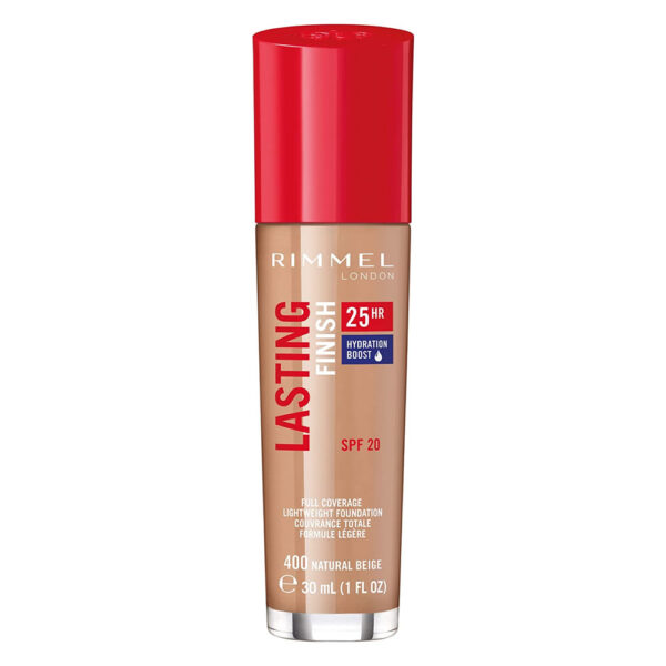 Rimmel 25H Foundation With Comfort Serum 400 Natural Beige.It blends seamlessly and instantly into your skin to conceal dark circles and imperfections.