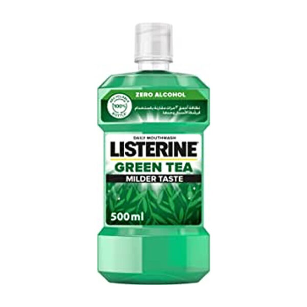 Listerine Green Tea Mouthwash With Germ-Killing Oral Care Formula To Prevent From Plaque Milder Taste Daily Mouthwash 500ml
