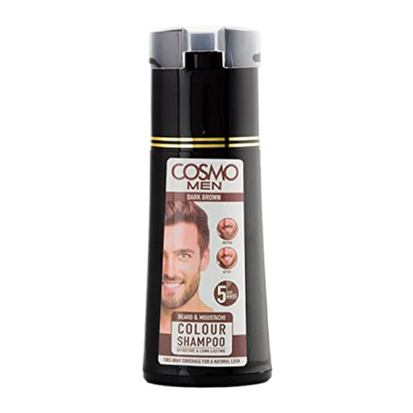 Cosmo Dark Brown Beard Colour Natural Shampoo For Unisex 180ml